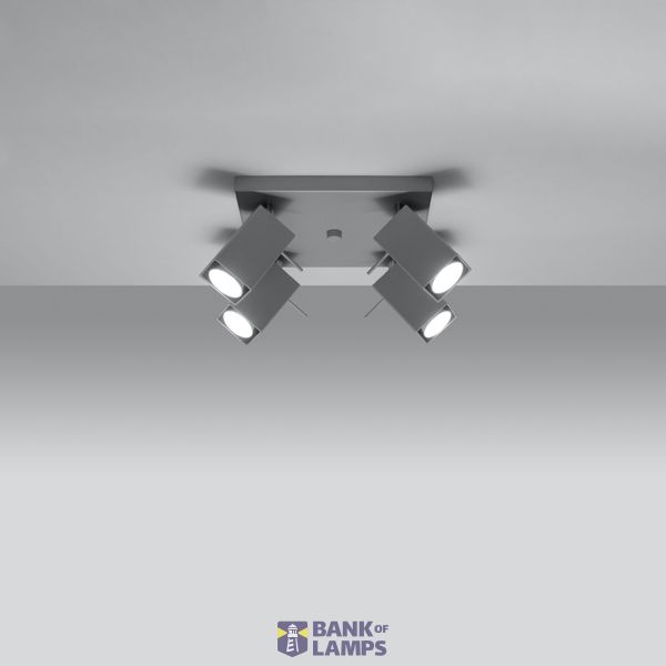CEILING LAMP MERIDA 4 GREY GU10 4X40W IP20 image 4
