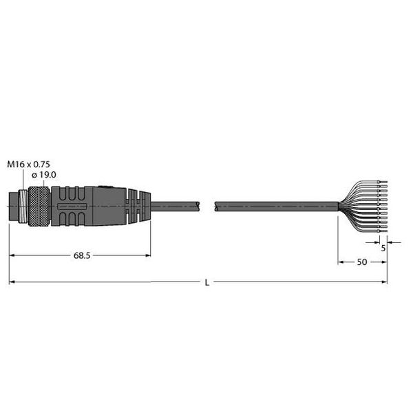 Actuator, Sensor and Supply Cable, PVC Connection Cable   BSM19-E01-2/TEL image 1