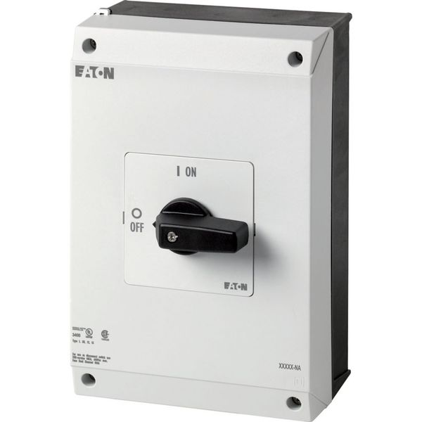 P3-100/I5-NA On-Off switch, P3, 100 A, surface mounting, 3 pole, with black thumb grip and front plate, UL/CSA image 5