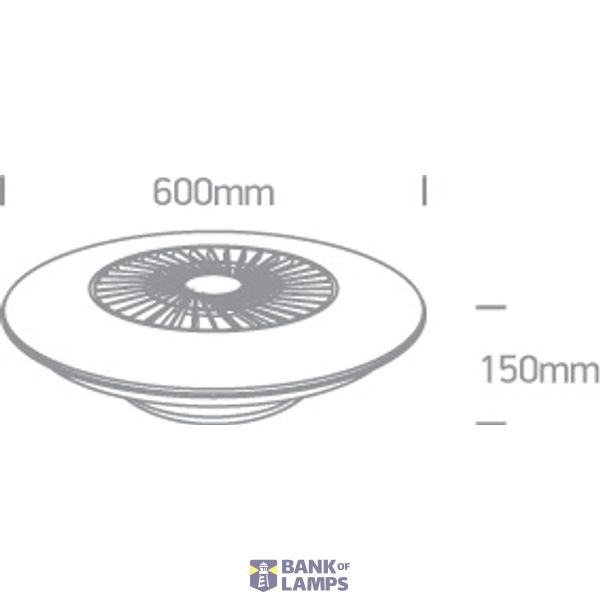 WHITE CEILING LIGHT 30W FAN 35W IP20 230v image 3