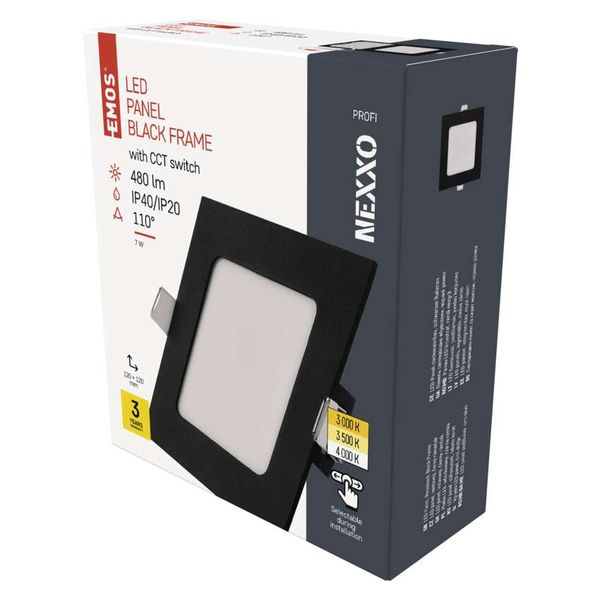 LED recessed luminaire NEXXO, square, silver, 7W, with change CCT image 1