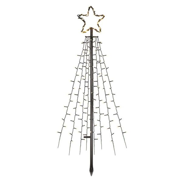 LED Christmas tree metal, 180 cm, outdoor and indoor, warm white, timer image 1