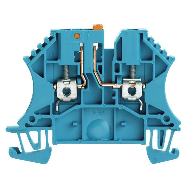 Test-disconnect terminal, Screw connection, blue, 2.5 mm², 24 A, 500 V, Number of connections: 2, Number of levels: 1 image 1
