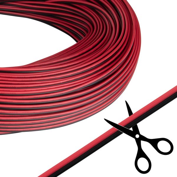 2-core flat PVC cable AWG 22/0.34 mm2, black/red image 1