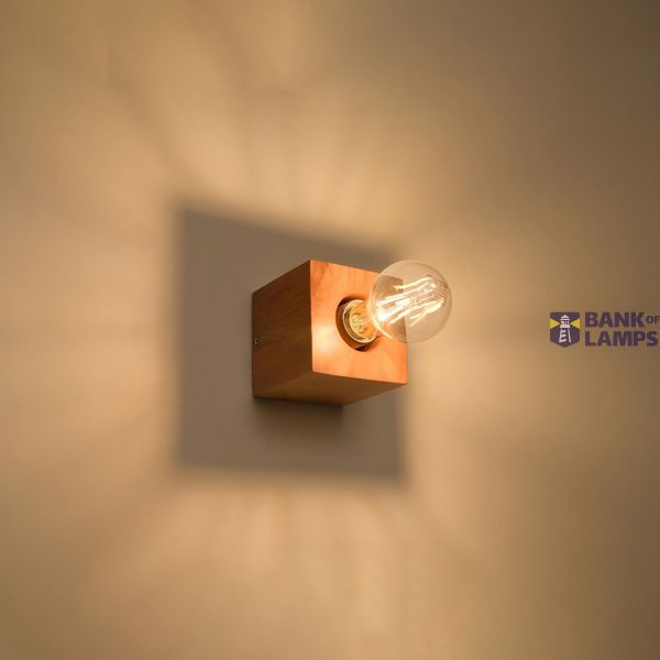 ARIZ WALL LAMP NATURAL WOOD E27 1X60W IP20 image 6