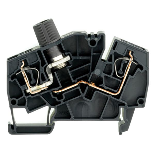 Z-series, Fuse terminal, Rated cross-section: 2.5 mm², Tension-clamp connection, black, Direct mounting image 1