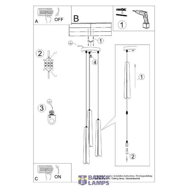 Pendant lamp PRYSM 3P black image 9