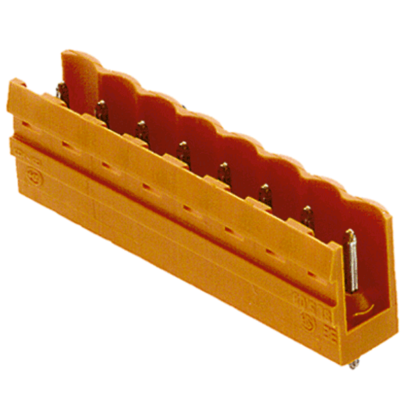 PCB plug-in connector, male header, open side, THT solder connection, 5.00 mm, Number of poles: 10, 180°, Solder pin length (l): 4.5 mm, tinned, black, Box image 6