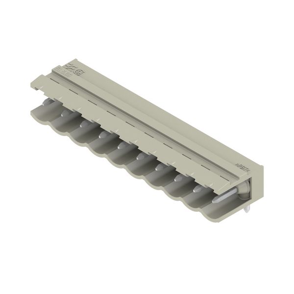 PCB plug-in connector, male header, open side, THT solder connection, 5.00 mm, Number of poles: 10, 90°, Solder pin length (l): 3.2 mm, tinned, Pebble grey, Box image 4