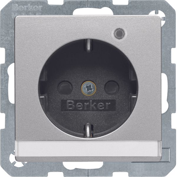 SCHUKO sock.outl. w. control LED, labbelling field a. cont.prot., Q.x, image 1