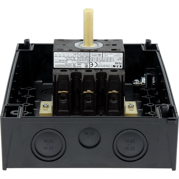 P3-63/I4/SVB-SW Main switch, P3, 63 A, surface mounting, 3 pole, STOP function, With black rotary handle and locking ring, Lockable in the 0 (Off) position image 18