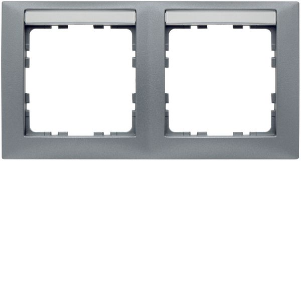 Frame 2gang hor., lab. field, S.1, al. matt image 1