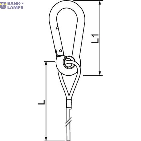 QWT SK 3 2M G Suspension wire with eyelet carabiner 3x2000mm image 2