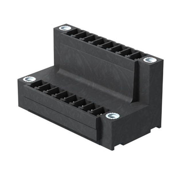 PCB plug-in connector, male header, Flange, THT/THR solder connection, 3.81 mm, Number of poles: 8, 180°, Solder pin length (l): 3.2 mm, tinned, black, Box image 2