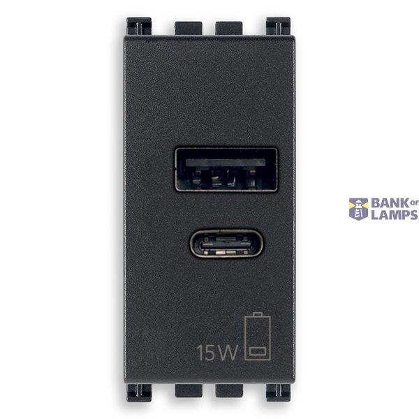 A+C-USB power unit 15W 5V 1M grey image 1