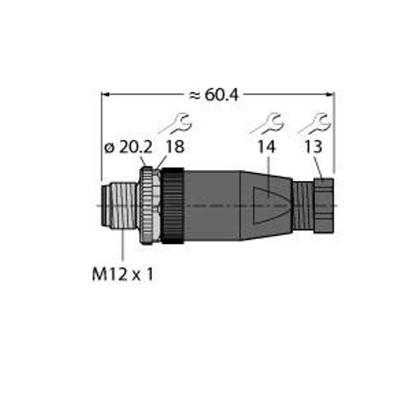 Field-Wireable Connector Male Connector M12 × 1, Straight   BS8151-0 image 1
