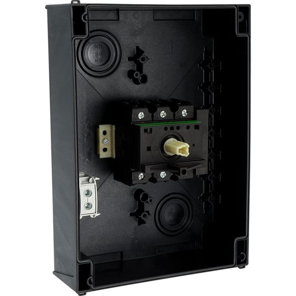 P3-100/I5/SVB/HI11 Main switch, P3, 100 A, surface mounting, 3 pole, 1 N/O, 1 N/C, Emergency switching off function, With red rotary handle and yellow locking ring, Lock image 32