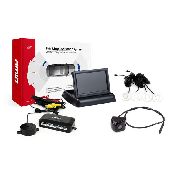 Parking assistant system TFT02 4,3" with HD-310 LED 4 sensors white image 1