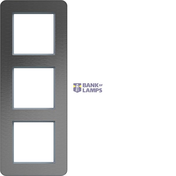 Cover frame 3-way vertical, C.8, stainless steel image 1