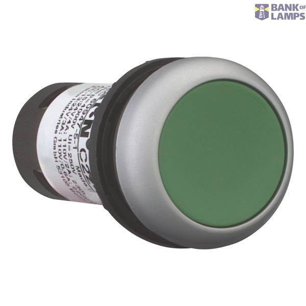 Pushbutton, flat, momentary, 1 N/O, green, Screw connection, Bezel: ti image 4