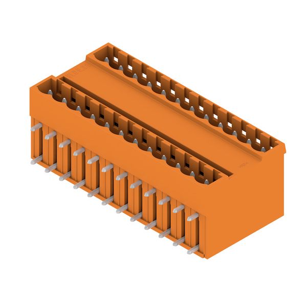 PCB plug-in connector, male header, closed side, THT solder connection, 5.08 mm, Number of poles: 24, 90°, Solder pin length (l): 3.2 mm, tinned, orange, Box image 2