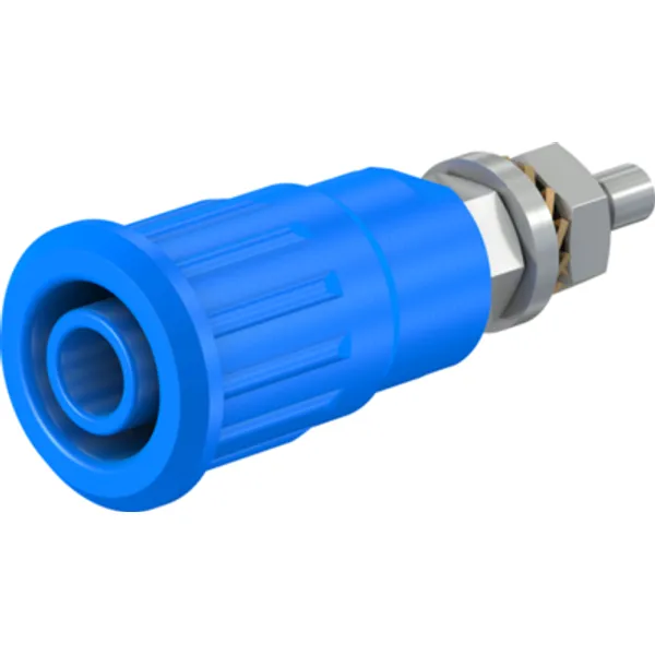 4 mm socket, screw connection, mounting Ø 12.2 mm, CAT III, blue, 49.7092-23 image 1