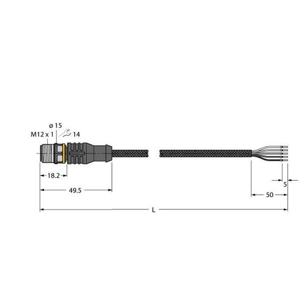 Weld-Splatter Resistant Actuator and Sensor Cable Connection Cable   RSC4.5T-5/TXL1001 image 1