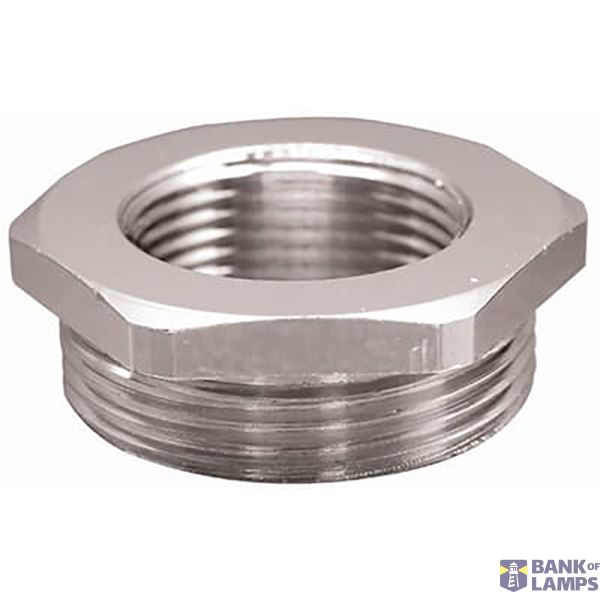 Adapter Hexagonal Nickel Plated Brass 1/2NPT-25M Raw color image 1