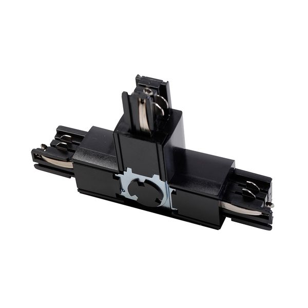 Adjustable connector T for 3-phase track, left, black image 1