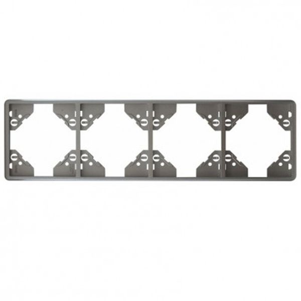 FOUR-GANG HORIZONTAL FRAME SILVER image 1