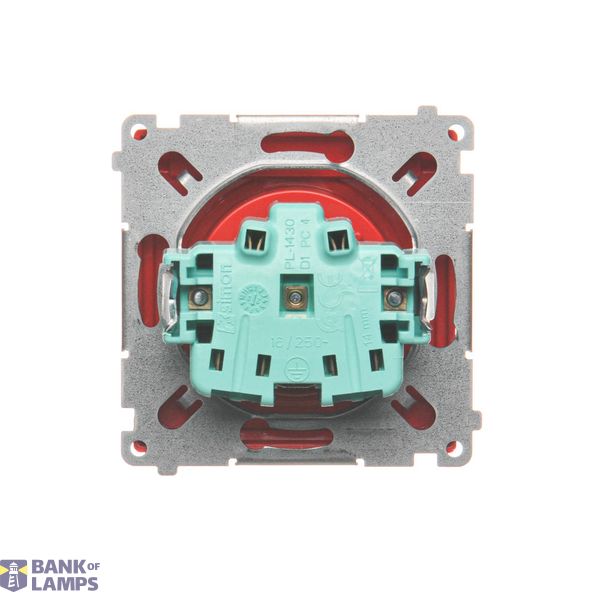 Single socket outlet with Schuko earthing, with shutters, (module), 16A, 250V, quick connection, cream white/electro white image 1