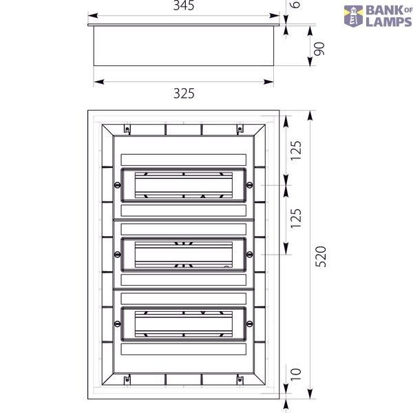 Flush-mounted distribution board DARP 36S "Quiteline" 3x12 image 2