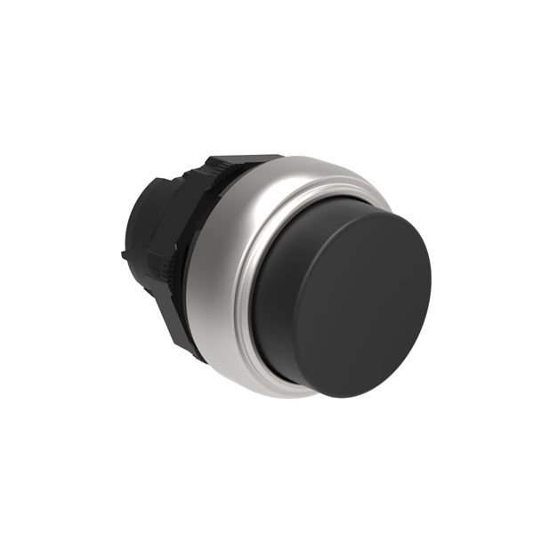 Push-Push button actuator Ø22mm Platinum series chromed plastic, extended. Push ON-Push OFF, black image 1