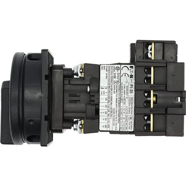 P1-25/V/SVB-SW/N Main switch, P1, 25 A, rear mounting, 3 pole + N, STOP function, With black rotary handle and locking ring, Lockable in the 0 (Off) position image 3