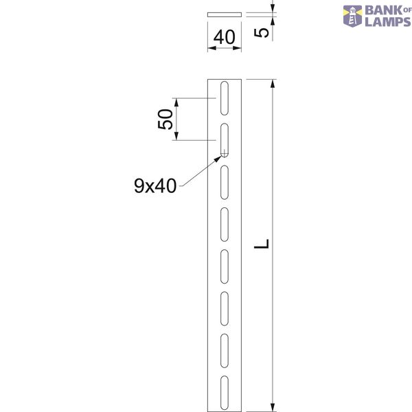Flat steel perforated 40x5x3000 Steel Hot-dip galvanised zinc image 2