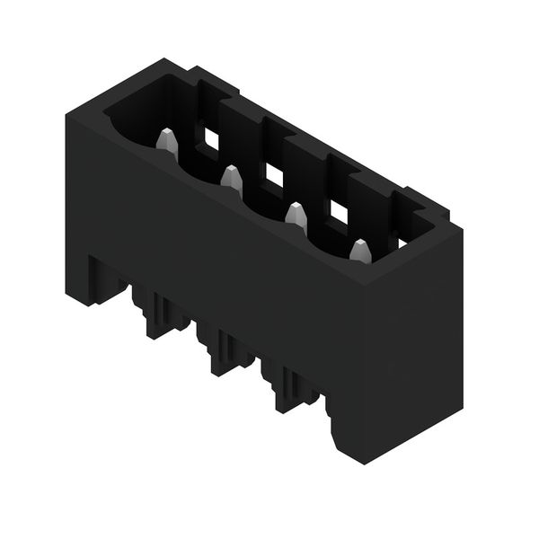 PCB plug-in connector, male header, closed side, THT/THR solder connection, 5.00 mm, Number of poles: 4, 180°, Solder pin length (l): 1.5 mm, tinned, black, Tape image 2