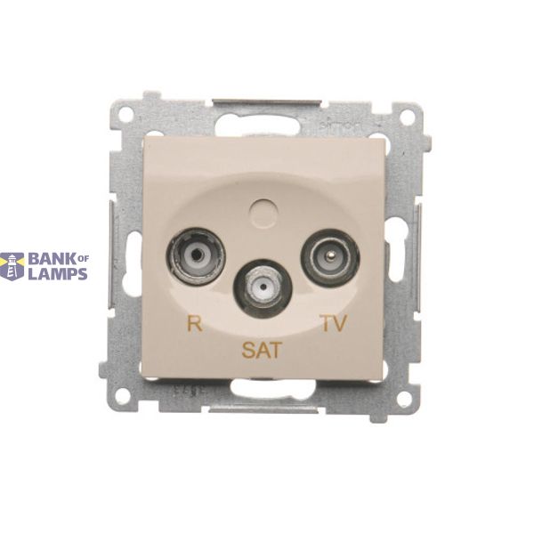 R-TV-SAT final aerial socket, atten.: 1dB, cream white/electro white image 1