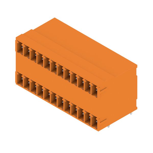 PCB plug-in connector, male header, closed side, THT solder connection, 3.81 mm, Number of poles: 24, 90°, Solder pin length (l): 3.2 mm, tinned, orange, Box image 2