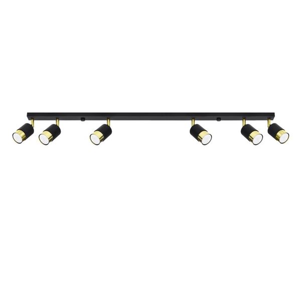 CEILING LAMP NERO 6 BLACK/GOLD GU10 6X40W IP20 image 1