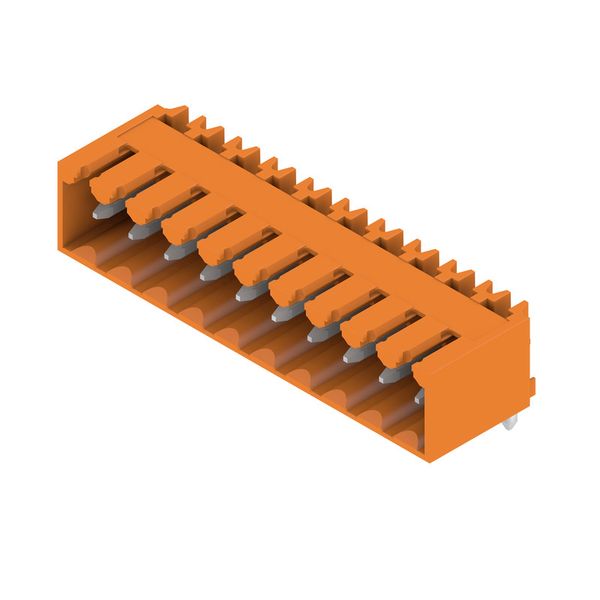PCB plug-in connector, male header, closed side, THT solder connection, 3.50 mm, Number of poles: 10, 90°, Solder pin length (l): 3.2 mm, tinned, orange, Box image 3
