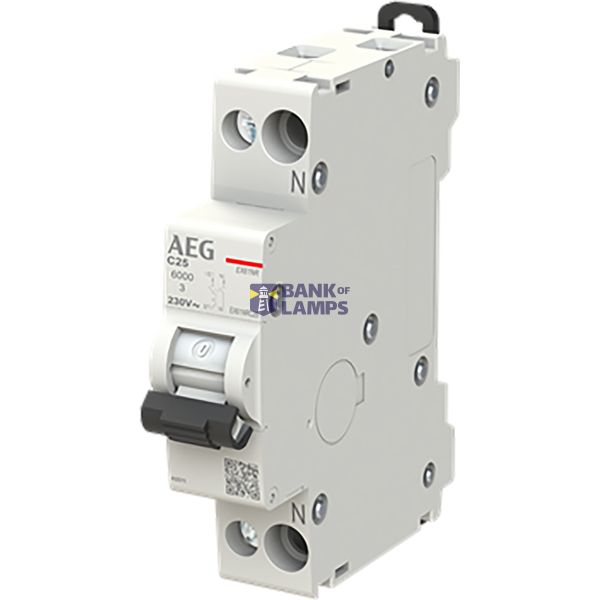 Circuit breaker 1P+ N, C Char. 25A, 6kA 1 mod image 1