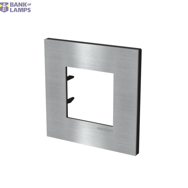 Frame 1-gang / 2-modules - Niessen logo - S - Stainless Steel image 2