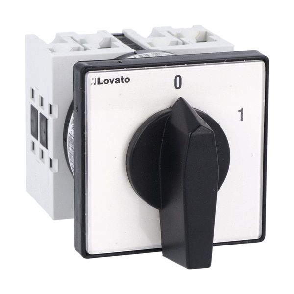 Rotary cam switch GX series, ON-OFF switch 1 pole 32A, for front mounting with black handle, front plate 65X65mm image 1