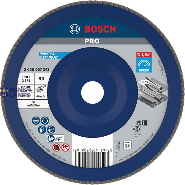 Flap disc X571, Best for Metal D= 180 mm; G= 60, straight image 1