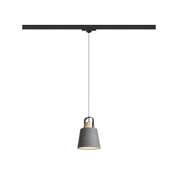 CHOUPETTE for 3-circuit tracks black grey textile/wood 230V LED E27 11W image 1