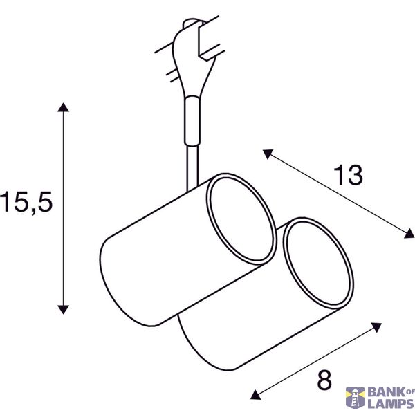 BIMA 2 lamp head for EASYTEC II, silver-grey, 2x GU10, max. 2x 50W image 2