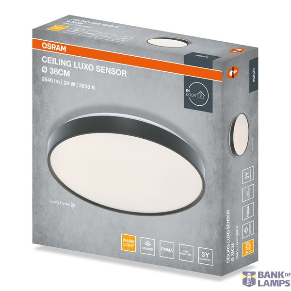 CEILING LUXO SEN 24W 830 IP20 BK OSRAM image 2