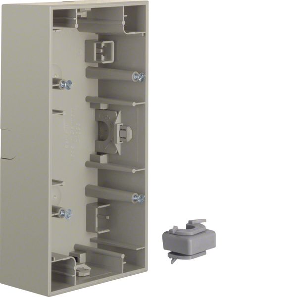 Surface-mtd housing 2gang hor., K.5, stainless steel matt, lacq. image 1