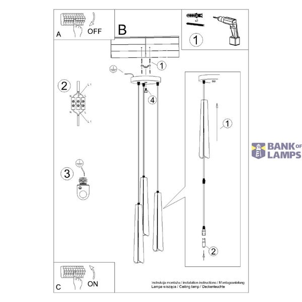 Pendant lamp PRYSM 3P white image 5