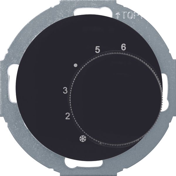 Thermostat, change-over contact, centre plate, 1930/R.classic, black g image 1